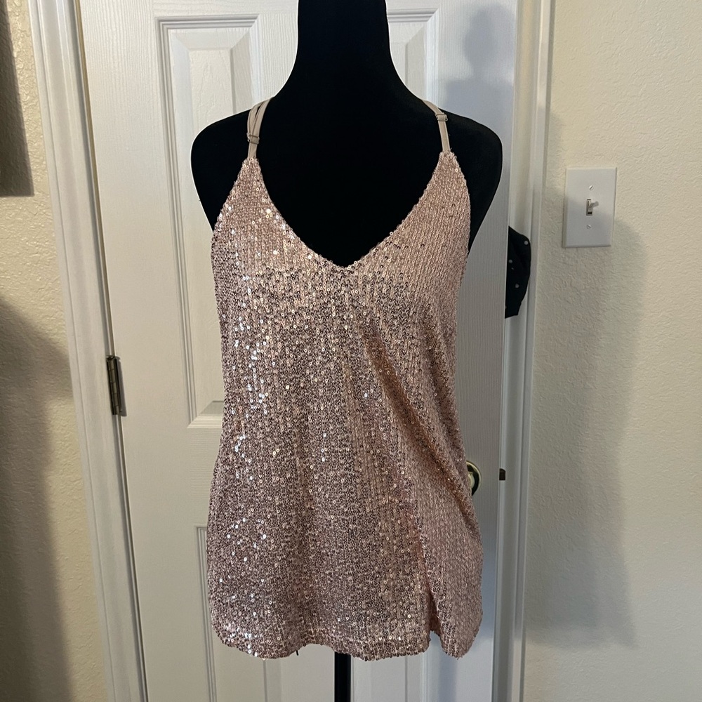Sequin Rose Gold Women's Top